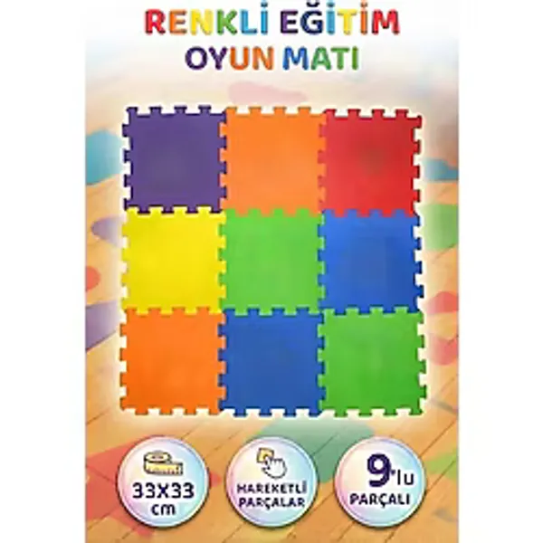 Farbu Oyuncak Polimat 33x33 cm 9 mm Düz Renkli Eğlenceli Puzzle Yer Matı ve Eğitici Çocuk Oyun Halısı - Çok Renkli - 33 x 33 cm