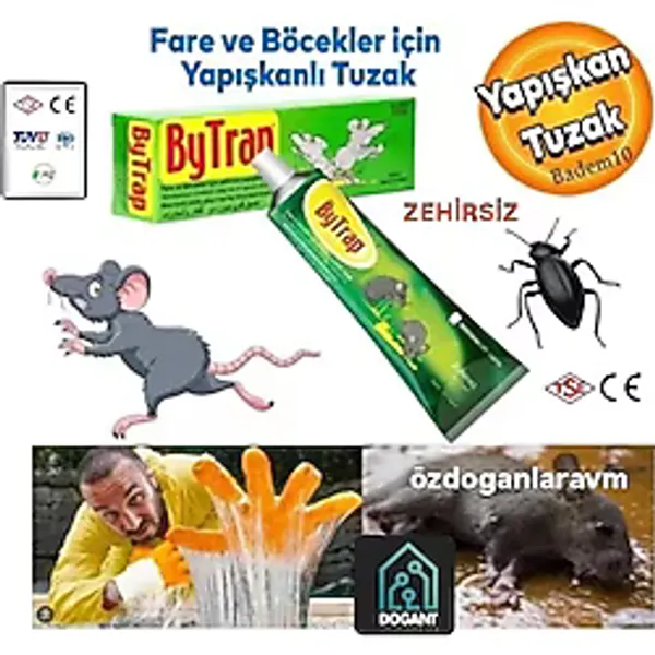Fare Haşere Böcek Tuzağı Kapanı Yakalama Yapışkanı Tüpü Zehirsiz