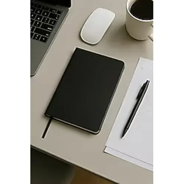 Fark Tanıtım Defter, Noktalı Defter, Termo Deri Kapaklı Noktalı Defter, 128 Yaprak A5 Defter, Ofis ve Kırtasiye, Plan, Notebook (Siyah)