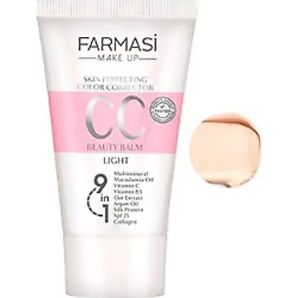 Farmasi CC Krem - Renk Eşitleyici, Doğal Görünüm, Tüm Cilt Tipleri için, Vitamin E ve SPF 25 ile Günlük Kullanım için İdeal, 50 ml