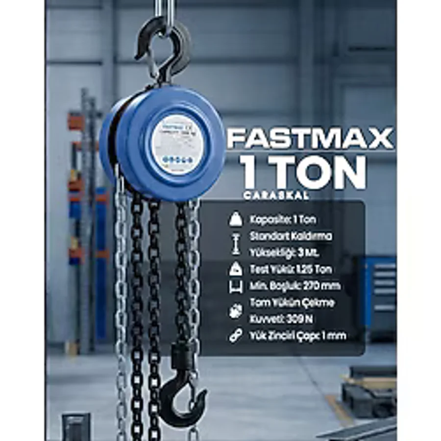 Fastmax 1 Ton 3mt. Yuvarlak Tip Ekonomik Caraskal