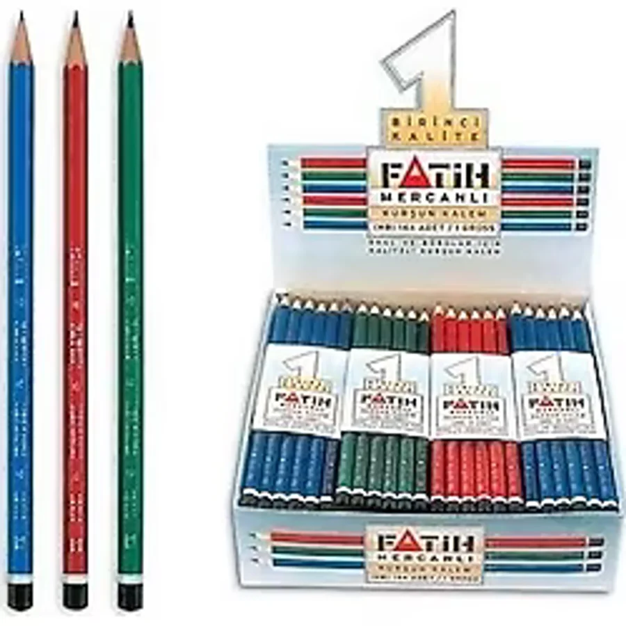 Fatih Mercanlı Kurşun Kalem 144 Adet 12 Düzine Renkli Kalemler Yüksek Kalite ve Yumuşak Uç