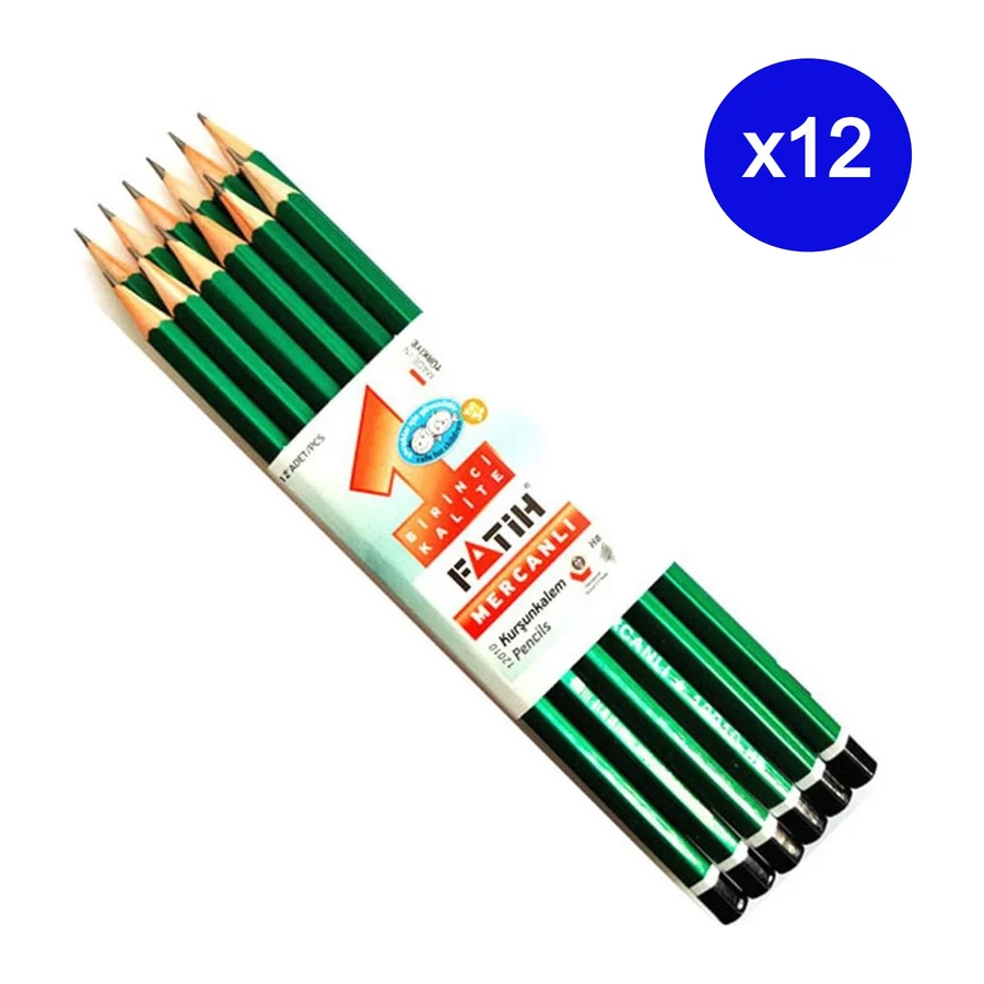 Fatih Mercanlı Kurşun Kalem Hb 12'li 12 Paket - 144 Adet