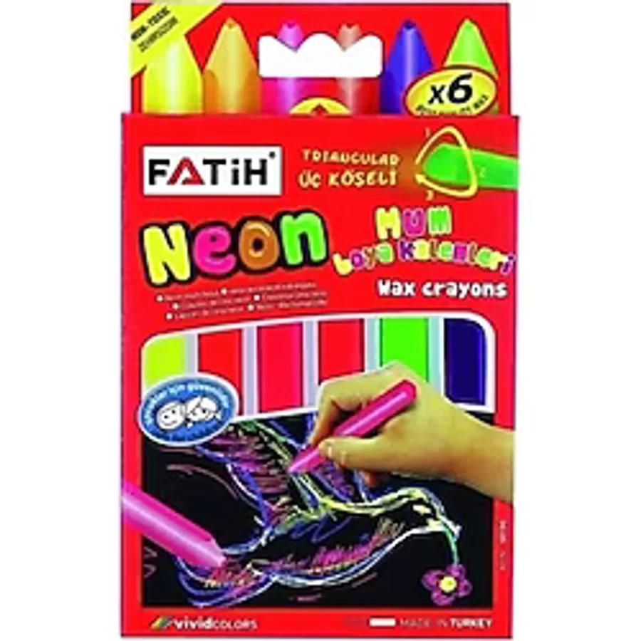 Fatih Mum Boya Wax Crayons Neon 6lı - 3 Paket - 3 Adet