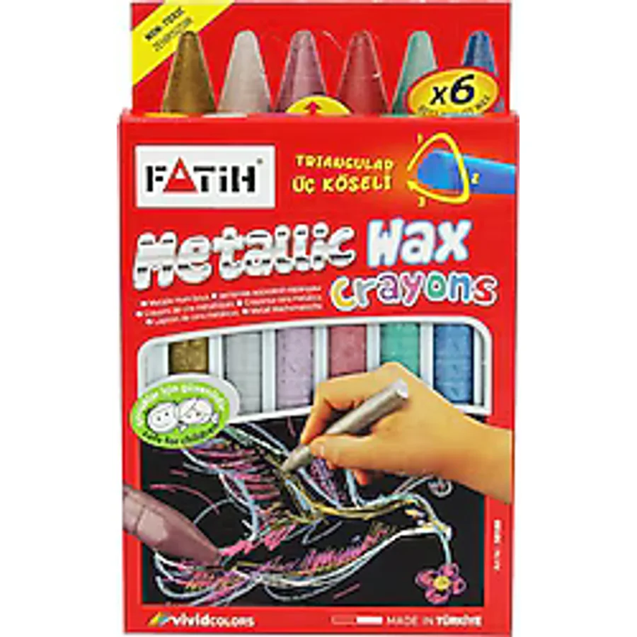 Fatih Wax Metalik Jumbo 6'lı Mum Boya