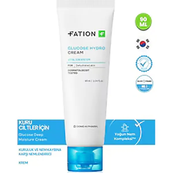 Fation Glucose Cream Glukoz Kompleksi ile 6 Tip Hyalüronik Asit + 21 Amino Asit Su Bazlı Derin Nemlendirici Krem, 90ML
