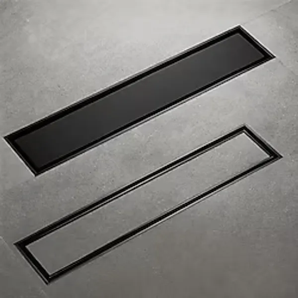 Fause Komple Çelik Seramik Uyumlu Ankastre Lineer Duş Kanalı 50 Cm Siyah Ksz105-50-b