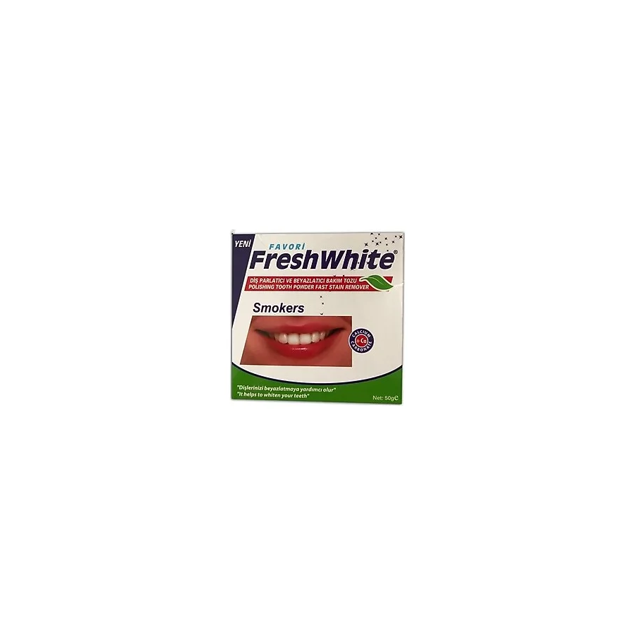 Favori Fresh White Diş Parlatıcı ve Beyazlatıcı Bakım Tozu 50 gr 3'lü Çoklu Kullanım İçin