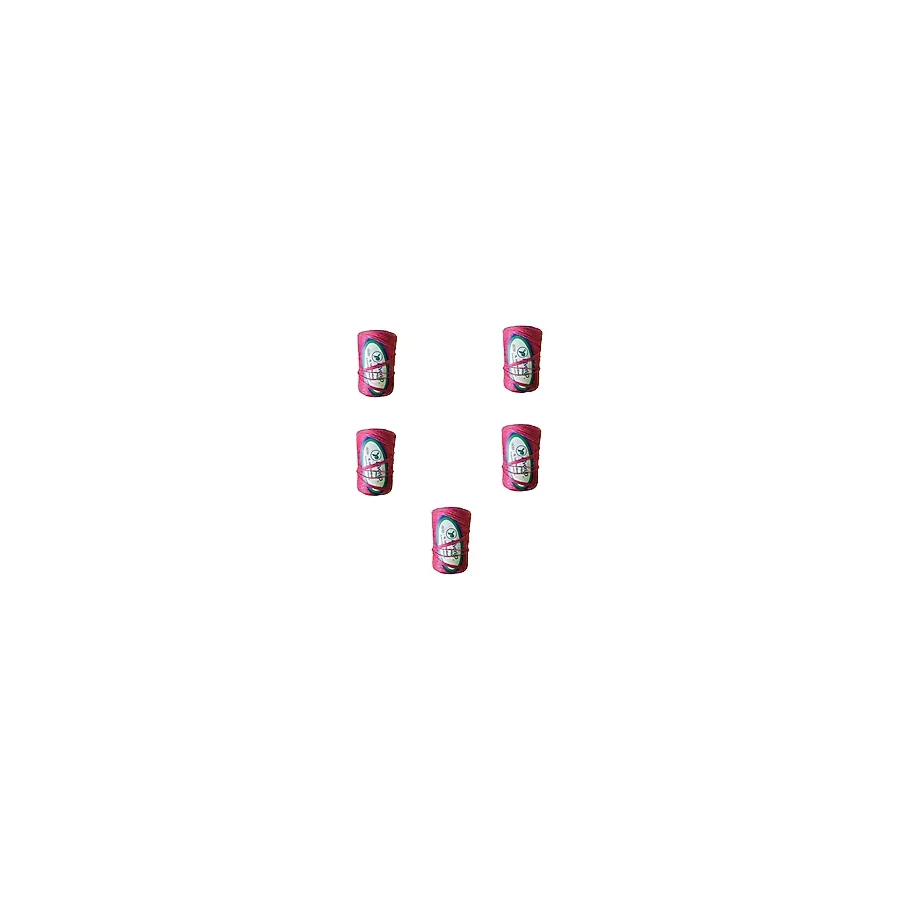 Favori İp 5000 Denye -0.8 Mm- Ambalaj ve Paket İpi Naylon Burgulu Örgü Çamaşır İpi - Pembe - 5 Adet