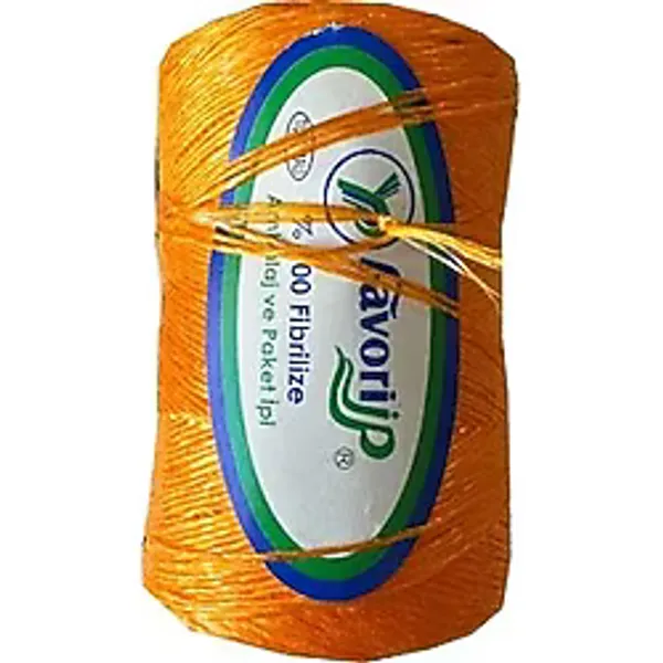 Favori İp 5000 Denye -0.8 Mm- Ambalaj ve Paket İpi Naylon Burgulu Örgü Çamaşır İpi -Turuncu -1 Adet