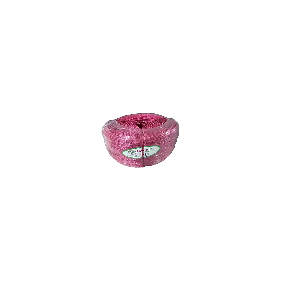 Favori İp Halat FH03 PP Naylon Burgulu Örgü Çamaşır İpi - Pembe - 100 Metre - 1 Adet