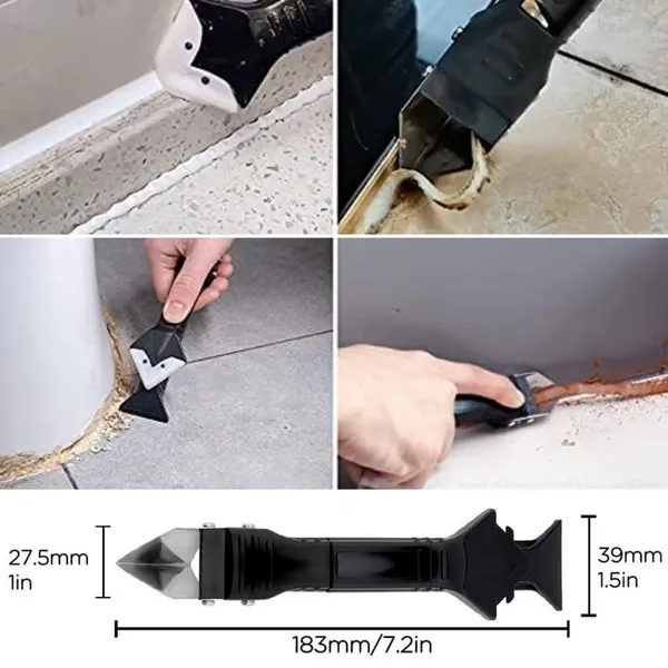 Fayans Derz Silikon Kazıyıcı Sıyırıcı Uygulayıcı Aparat 3 Ü 1 Arada