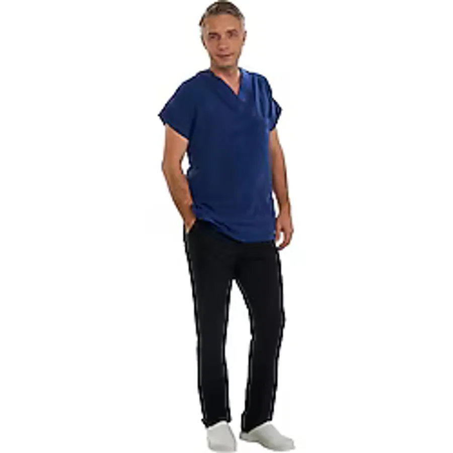Fbc Tekstil V Yaka Doktor Önlüğü Eczacı Önlüğü Laborant Önlüğü Hemşire Önlüğü Estetisyen Önlüğü Sax Kısa Kol Erkek Önlük - 2XL - Renkli