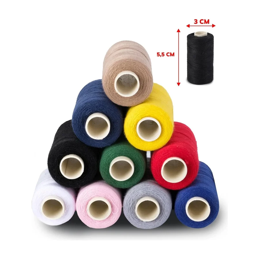 FDM 120 No Karışık Renkli Dikiş Ipliği 10 Lu - Küçük Boy Dikiş Ipi (250-300M)