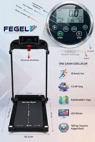 Fegel FG-380ht Katlanabilir Koşu Bandı Ev Konforunda Profesyonel Antrenman