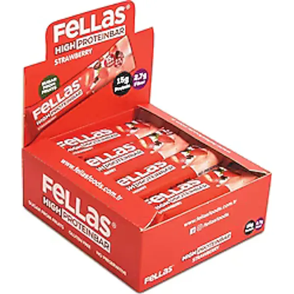 Fellas Çilekli 45 gr 12'li Yüksek Protein Bar