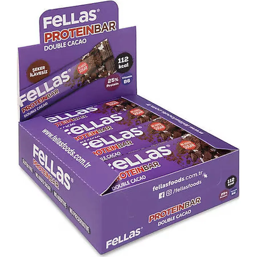 Fellas Duble Kakaolu 32 gr 12'li Protein Bar