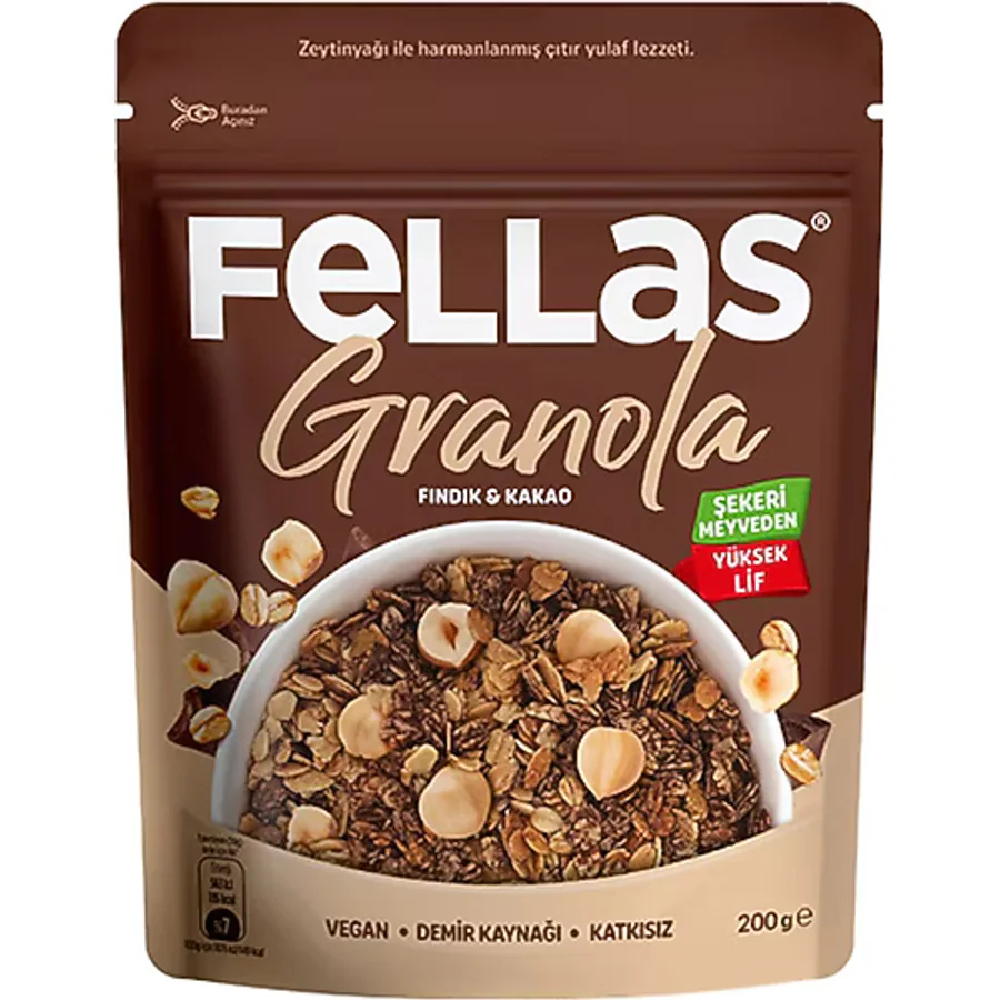 Fellas Fındıklı ve Kakaolu Granola 200 gr
