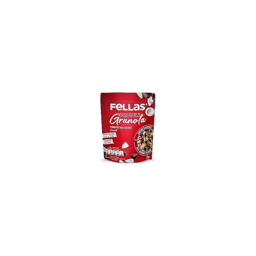 Fellas Hindistan Cevizli ve Granola Parçacıklı 270 gr Protein Bar