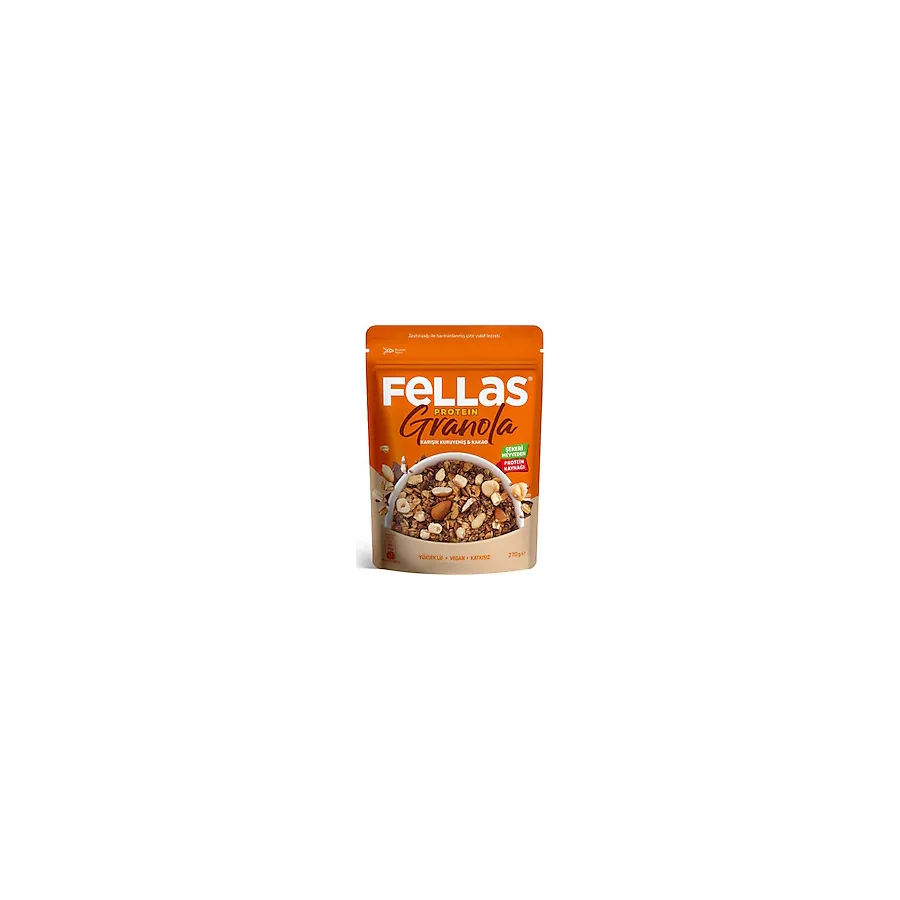 Fellas Kahvaltılık Gevrek ve Kakaolu Protein Granola 270 gr