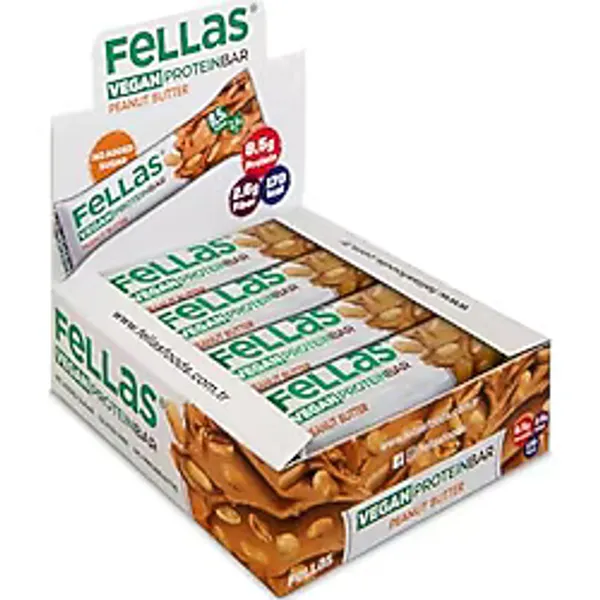 Fellas Vegan Yer Fıstığı Ezmeli 40 gr 12'li Protein Bar