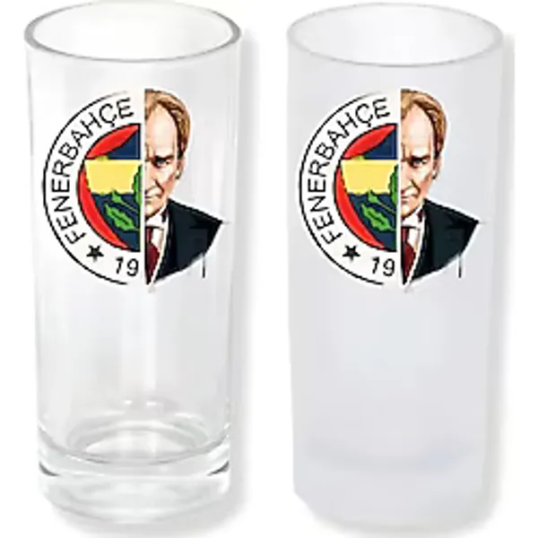 Fenerbahçe Atatürk Buzlu/Buzsuz Seçenekli Rakı Bardağı - 1 Adet Şık Sunum Bardağı 091