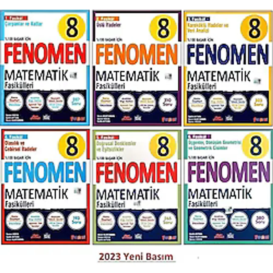 Fenomen Okul Yayınları 8. Sınıf LGS Matematik 1.2.3.4.5.6 Fasikül Set (Özetli) Soru Bankası