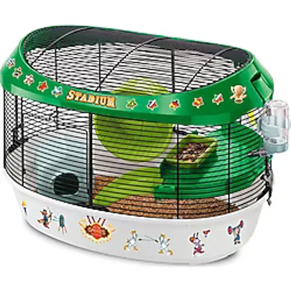 Ferplast Hamster Kafesi, Stadyum Kemirgen Kafesi, Küçük Hayvan Kafesi, Hamster Aksesuarı Dahil, 50 x 34 x Y 33 Cm. - 1BW-Beyaz