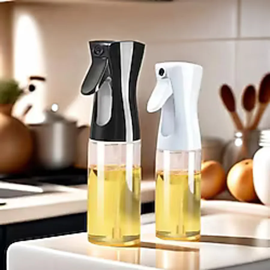 FETHİYE TOPTAN Sprey Yağdanlık Cam Şişe Yağ Püskürtücü Airfryer Kızartma Izgara Salata İçin Yağlık 220 ml Asorti