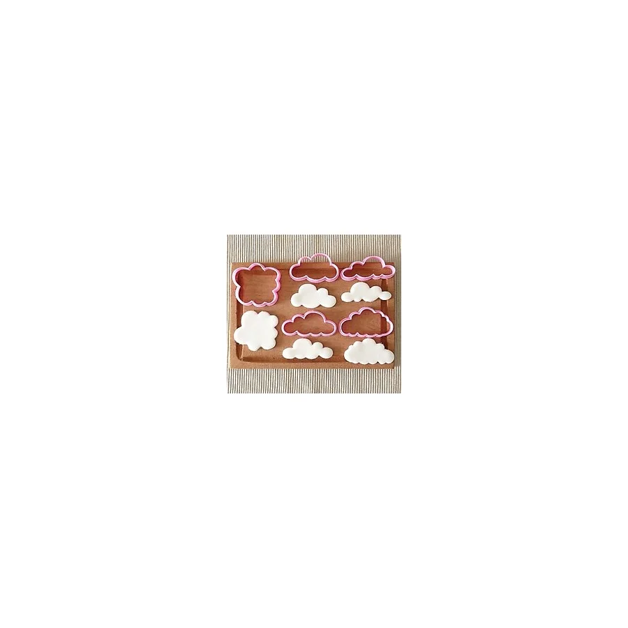 Feyza Design Farklı Bulut Desenli Kurabiye Kalıpları Seti, Şekilli Pişirme Aksesuarları - Antrasit