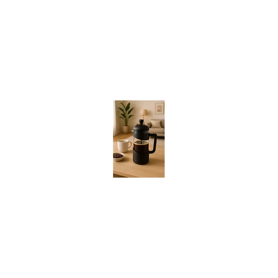 Feyza Design Şık Siyah French Press 350ML, Kahve Demleme Ekipmanı - Seçenek 1 - Ahşap