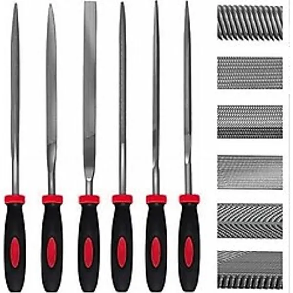 FEYZA YAPI 6 Parça Mini Eğe Seti - 18CM İnce işçilik Saatçi eğe ve törpü seti (SARI Renk)