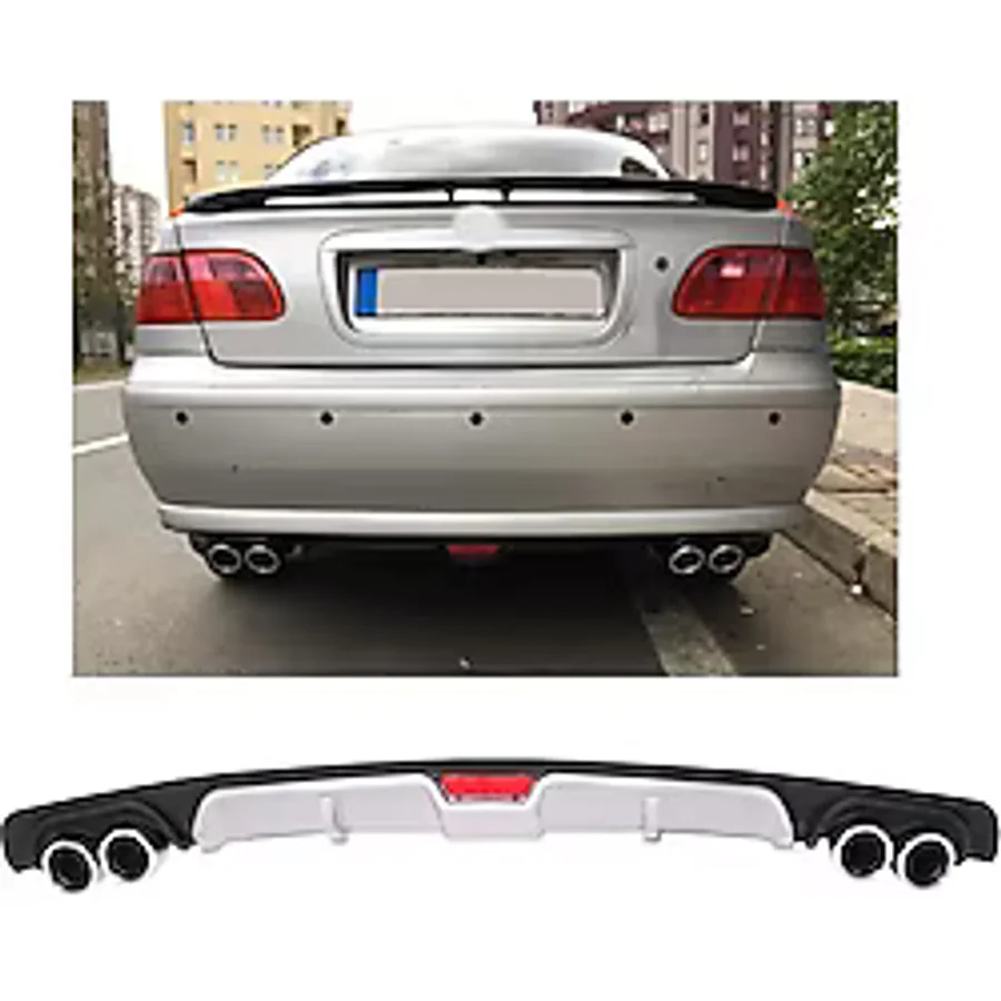 Fiat Albea Uyumlu Body Kit Difüzör 4 Çıkış Gri Yuvarlak