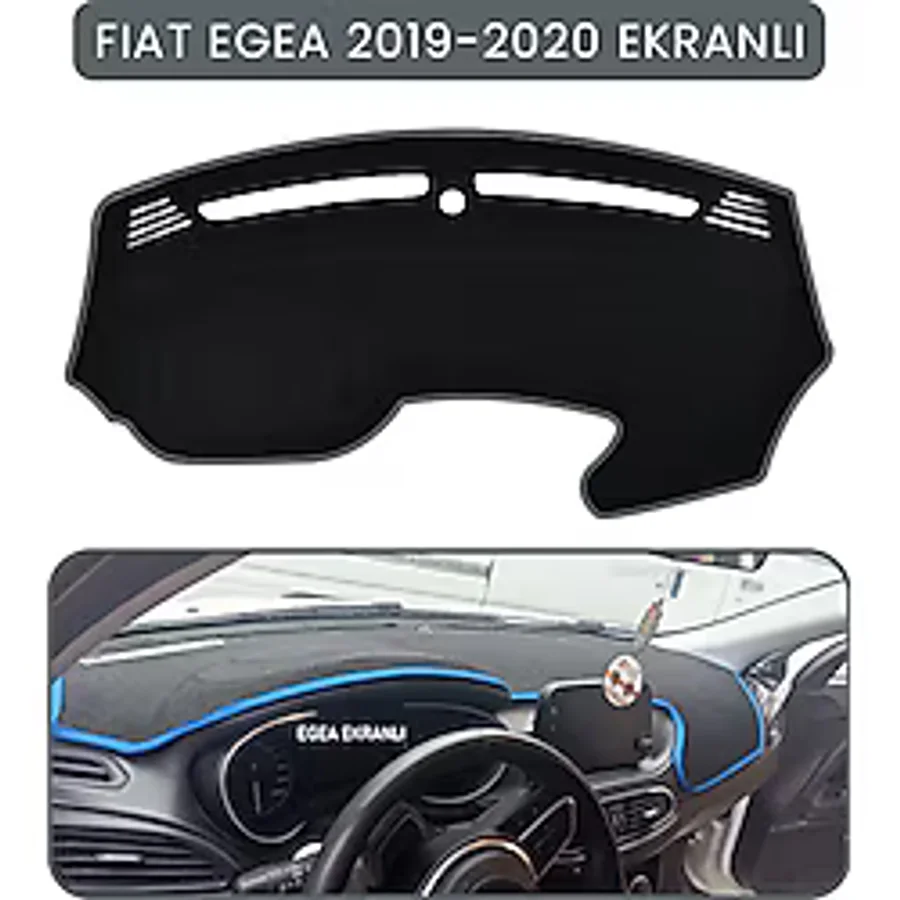 Fıat Egea 2019-2024 Modellerine Uygun Ekranlıtorpido Koruma Halısı Gri Kenar
