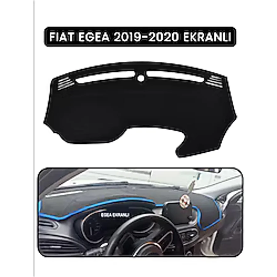 Fıat Egea 2019-2024 Modellerine Uygun Ekranlıtorpido Koruma Halısı Siyah Kenar