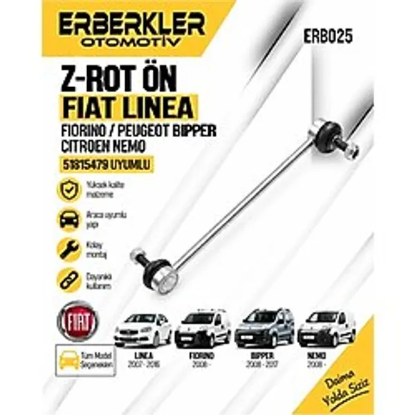 Fıat Lınea 07-16 / Fıorıno 08- / Peugeot Bıpper 08-17 / Cıtroen Nemo 08- Z-rot Ön 51815479 Uyumlu