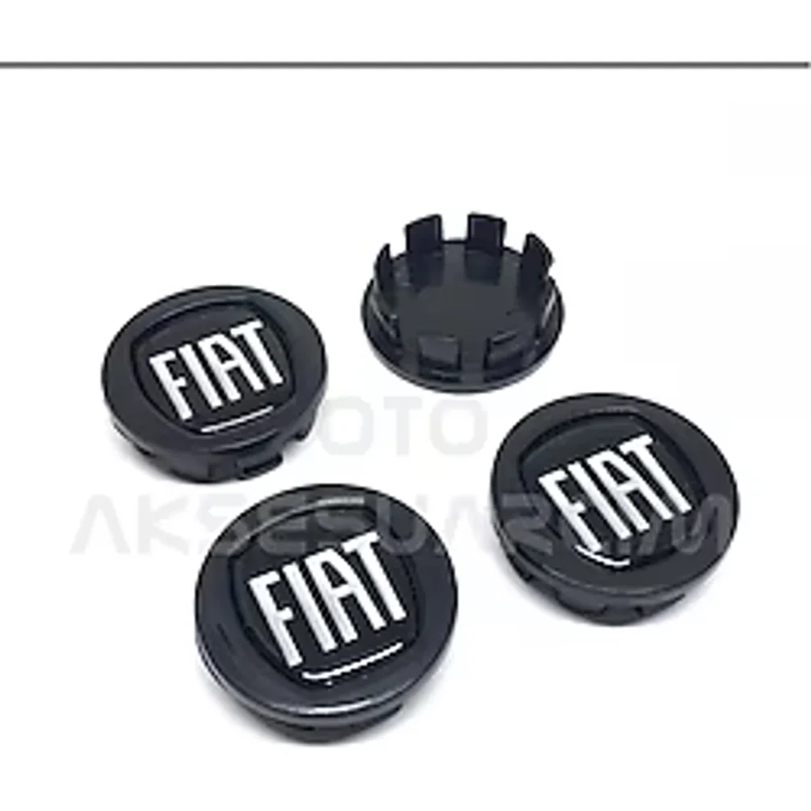 Fiat Tip Geçme Jant Göbeği Siyah 4 Lü 42Mm
