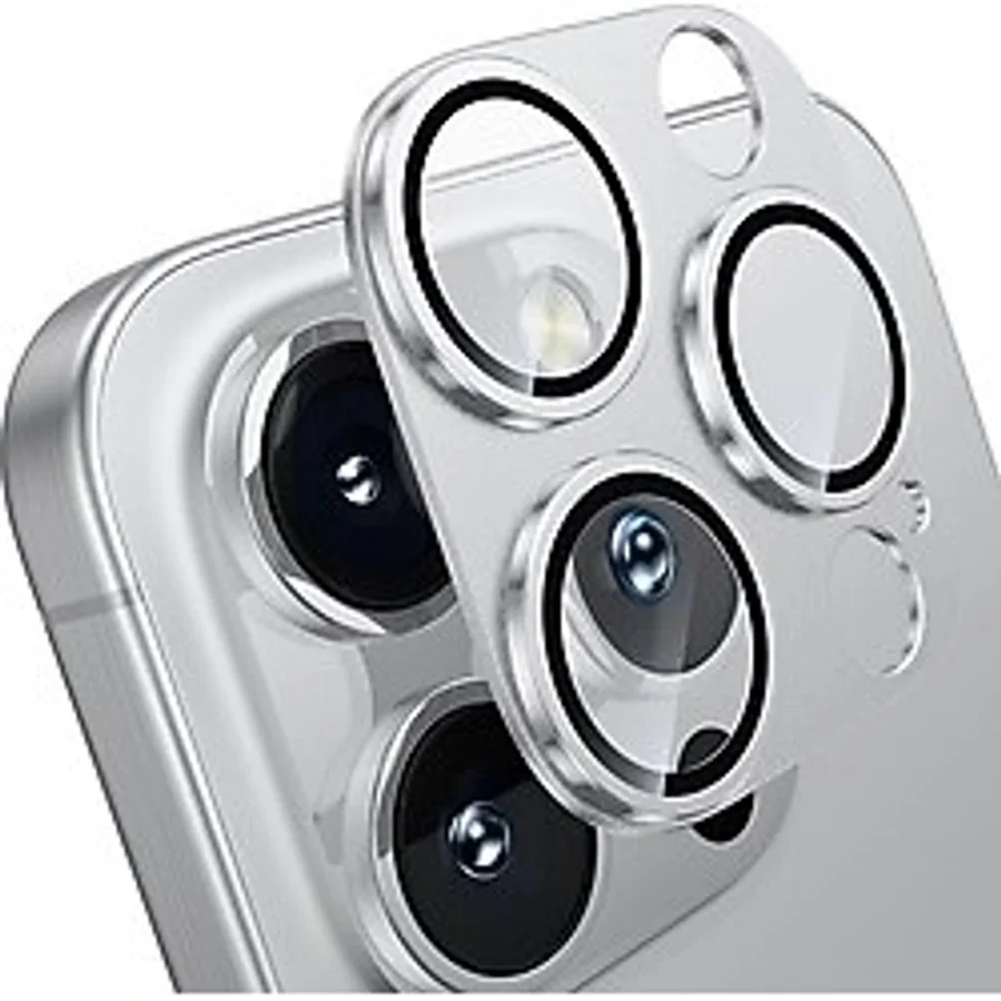 Fibaks Apple iPhone 16 Pro & iPhone 16 Pro Max Uyumlu Çerçeveli Tam Koruma Kamera Lens Koruyucu