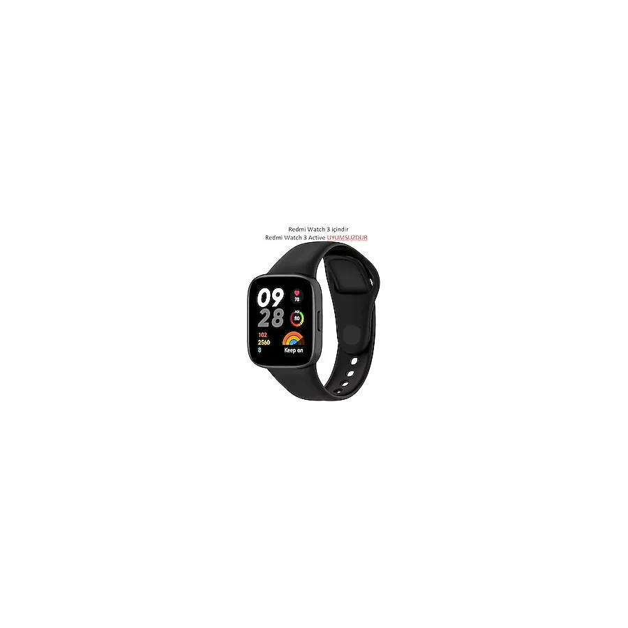 Fibaks Redmi Watch 3 Kordon Akıllı Saat Bileklik Kordonu Yumuşak Silikon Kayış