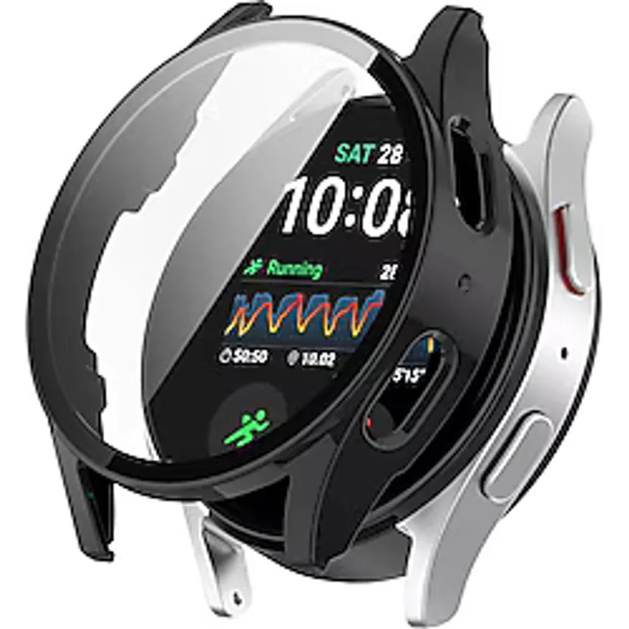Fibaks Samsung Galaxy Watch 7 44mm Uyumlu Kasa Ve Ekran Koruyucu 360 Tam Koruma Kapak