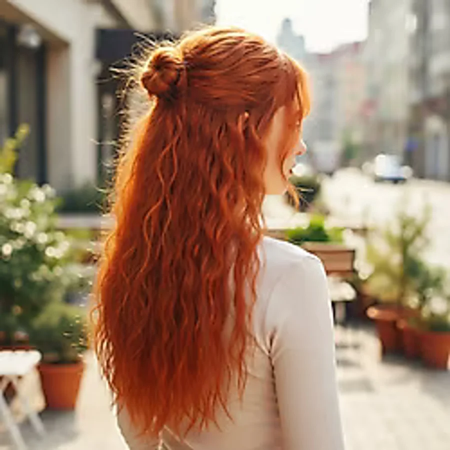 Fiber Sentetik Kabarık Dalgalı Yarım Ay 2 Yan Çıt Çıt Bakır