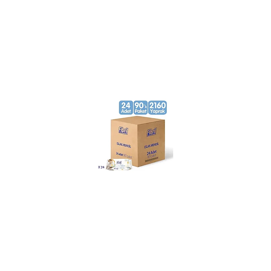 Fibril Baby Sensitive 90 Yaprak 24'lü Paket Islak Bebek Havlusu