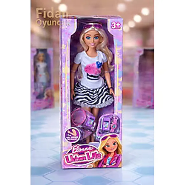 Fidan oyuncak Elonna Urban Life - 30 cm Aksesuarlı Eklemli Moda Bebek Seti