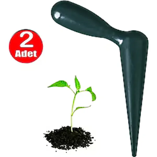 Fide Dikme Toprak Delme Kök Açma Aparatı Plastik Sebze Ekme Bitki Dikici Tohum Dikim Aleti -2 Adet