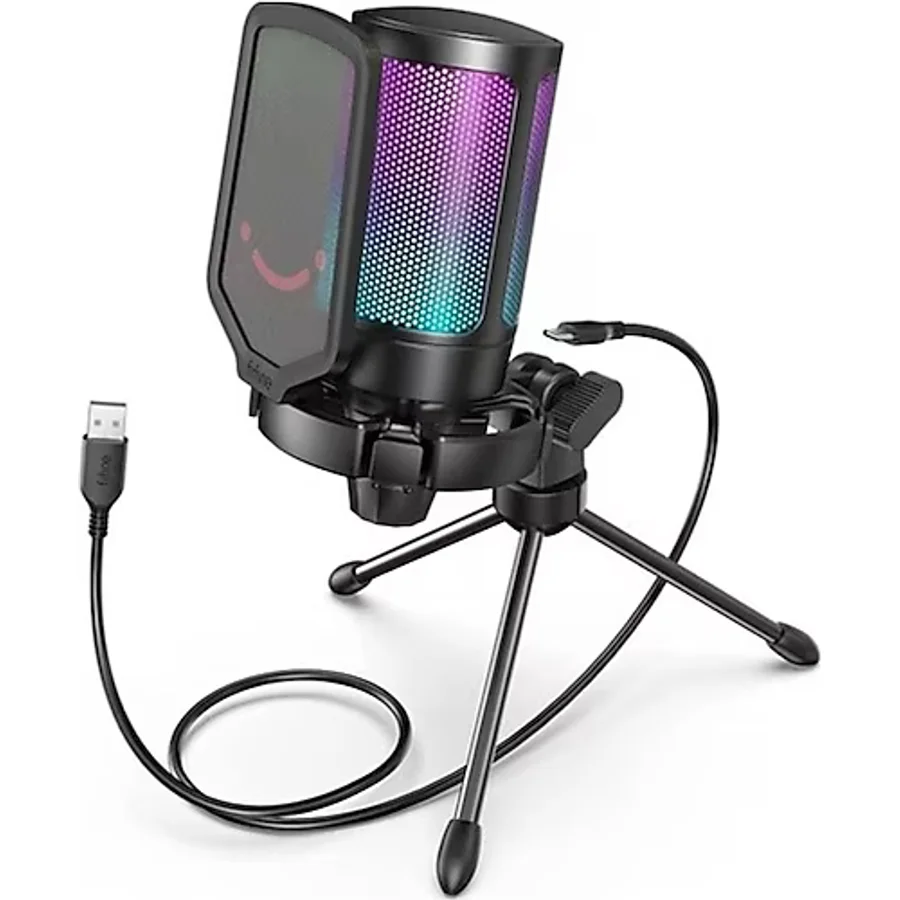 Fifine Ampligame A6V RGB USB Yayıncı Mikrofonu