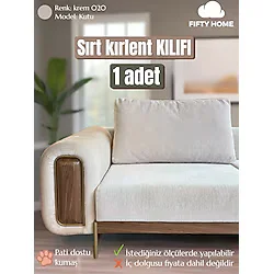 Fifty Home 1 ADET Büyük sırt kırlent KILIFI - minder yastık KILIFI fermuarlı - pati dostu kumaş KUTU model