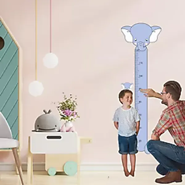Fil Karakterli Çocuk Boy Cetveli - Oyun Odası İçin Sevimli Sticker