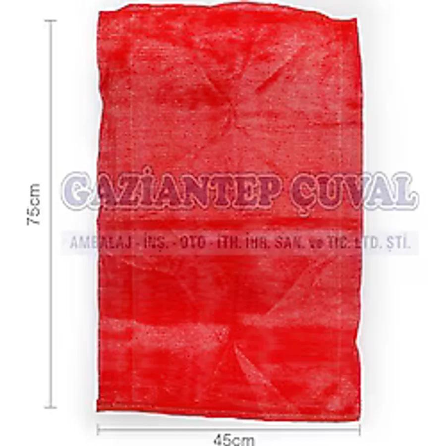 File Çuval Patates, Soğan, Ceviz, Limon File Çuvalı 45x75 cm Kırmızı - 45 x 75