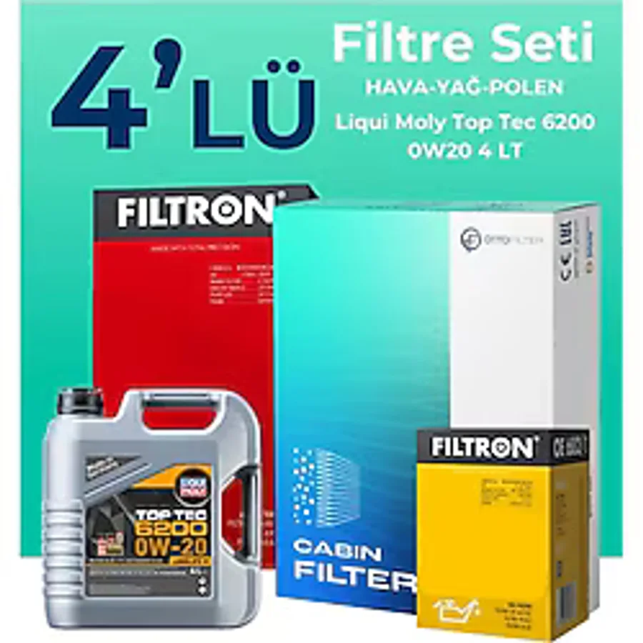 Filtron Seat İbiza 1.0 TSi 110 HP Filtre Bakım Seti Liqui Moly Motor Yağlı (2020-2024) 4 Lü