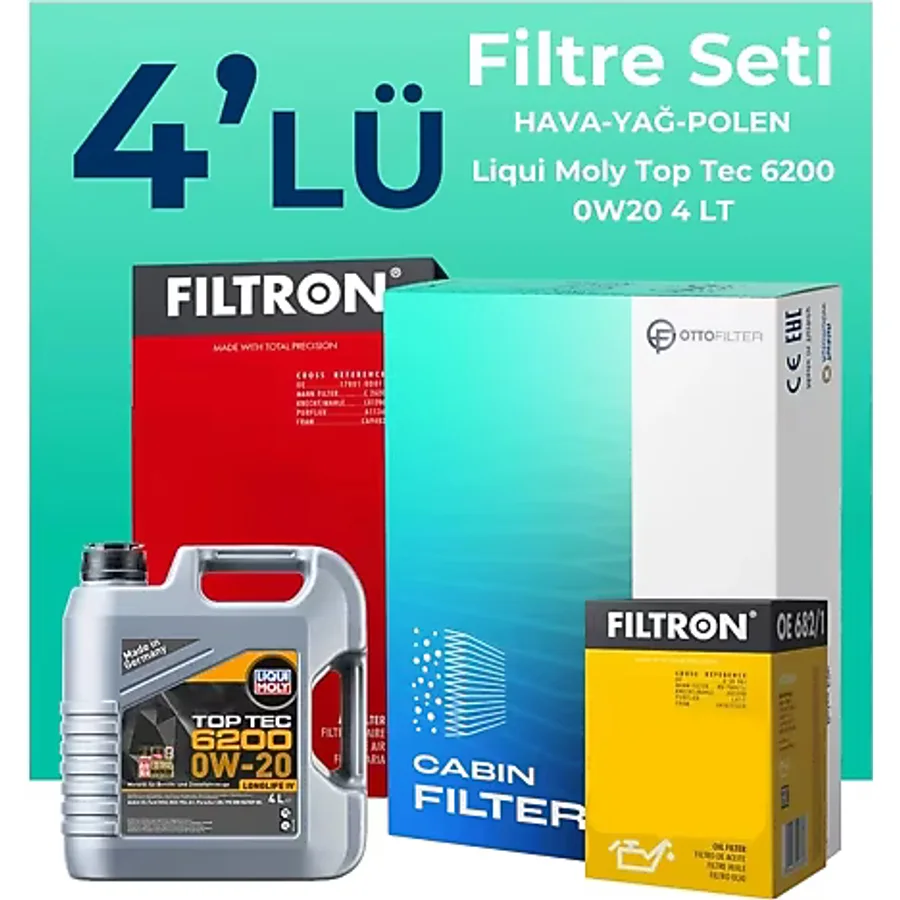 Filtron Seat İbiza 1.0 TSi Filtre Bakım Seti Liqui Moly Motor Yağlı (2017-2020) 4 Lü